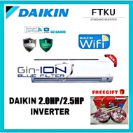 DAIKIN 2.0HP/2.5HP/3.0HP STANDARD INVERTER R32 AIR-CONDITIONER FTKUSERIES BUILD-IN WIFI GIN-ION (FTKU50B/FTKU60B/FTKU71)