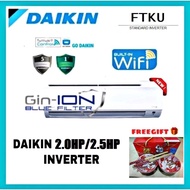 DAIKIN 2.0HP/2.5HP/3.0HP STANDARD INVERTER R32 AIR-CONDITIONER FTKUSERIES BUILD-IN WIFI GIN-ION (FTK