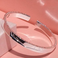 Fashion pure silver Yilu has you 999 silver bracelet open fo时尚足银一鹿有你999银手镯开口男女哑光镯子女友礼物小众