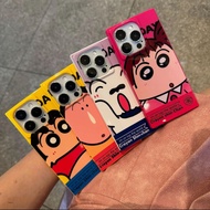 Phone Phone Case Suitable for iPhone 11 12 13 14 15 16 Pro max Plus Cartoon Dumb Shin-Chan Square Ca