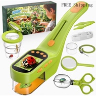 Handheld Microscope for Kids, Outdoor Explorer STEM Toy with Bonus Tools, 2.4" IPS Screen, Ergonomic