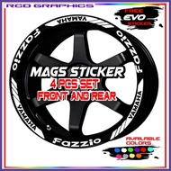 ㍿ ✙ Mags Sticker Mio fazzio mags sticker 4pcs set front and rear sticker decals