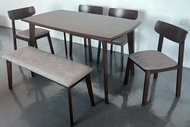 TOP 1 Dining Set1+6 & Dining Set 1+4+Bench 1+4 Meja Makan / Dining Table Set/Solid Wood Dining Set
