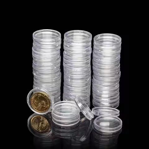 30pcs Clear Coin Box 30/40/50mm Coinning Capsules Storage Box Protection Cases Commemorative Coin Co
