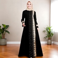 Galeri Abaya Baju Gamis Turki Bordir Elmira Wanita Arab Modern Hitam Remaja Muslim Terbaru Lebaran 2