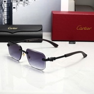 2026 New Style Cartier Frameless Sunglasses Woven Decoration Fashion Sunglasses All-Match Extravagan