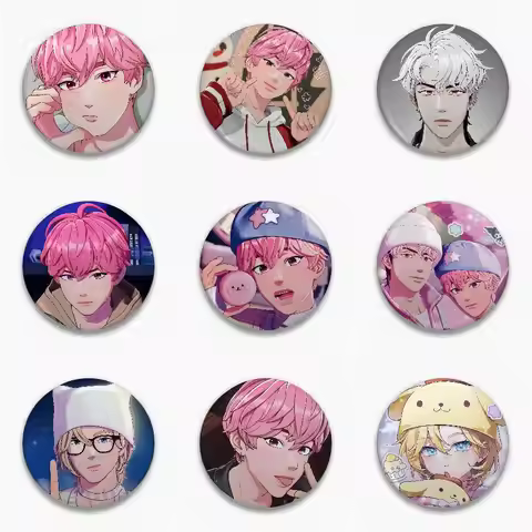 Korea P-PLAVE Boys Badges Button Pin Handmade Brooch For Clothes Badge Backpack Decoration Accessori