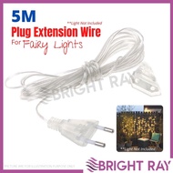 5 Meter 2 Pin EU Plug and Socket Extend Wire For Indoor Outdoor Decoration Power Extension Cable 220-240V
