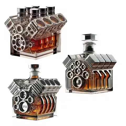 V8 Engines Shape Wine Decanter Crystal Whiskey Decanter Creative Alcohol Separator Decanter Bar Gadg