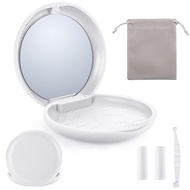 Premium Retainer Case Kit with Mirror, Invisalign case with 2 Pcs Chewies, Aligner Removal Tool and 