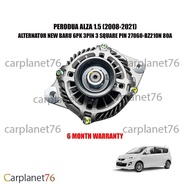 PERODUA ALZA 1.5 (2008-2021) ALTERNATOR NEW BARU 6PK 3PIN 3 SQUARE PIN 27060-BZ210N 80A 6 MONTH WARR