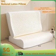 [SG cherry™ stock] 1PC Natural Thai Latex Pillow/ Ergonomic Contour Pillow/ Orthopedic Pillow/ Washable Cover/Anti-dust mite