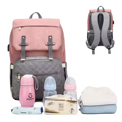 Original LEQUEEN Mommy Diaper Bags Mother Large Capacity Travel Nappy Backpacks with changing mat Ba