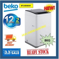【READY STOCK】BEKO 8KG FUZZY CONTROL FREESTANDING WASHING MACHINE BTU8086W