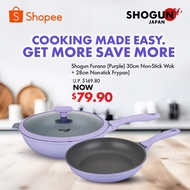 Shogun Furano (Purple) 30cm Non-Stick Wok + 28cm Non-stick Frypan