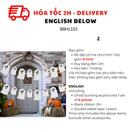 Bộ Dây Cờ Ma Trang Trí Tiệc Halloween Ghost Bunting For Halloween Decoration BBHL103
