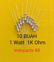 (10 Buah) RESISTOR 1 WATT 1K OHM RESISTOR 1W 1K OHM RESISTOR 1WATT 1K OHM