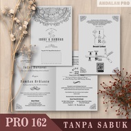 (100 PCS) PRO 162 Lipat 2 Plus Sabuk - Cetak Undangan Grayscale/Hitam Putih Variasi Sabuk Harga Mura