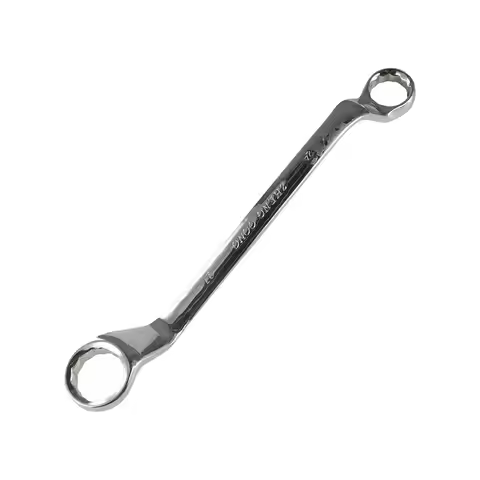 45-Degree Double Box End Wrench Metric Offset Handle Box Wrench 6-27mm Chrome Steel Offset Ring Span