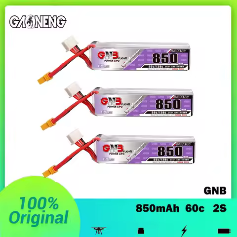 GAONENG GNB 850mAh 2S 7.6V 60C HV Lipo Battery with XT30U-F Plug for Happymodel FPV Racing Cine Whoo