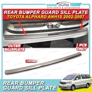 Car Rear Bumper Guard Outer Sill Plate Garnish Toyota Alphard ANH10 2002 - 2007 Black Chrome Carbon 
