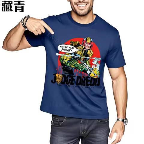 Men's t-shirt Brand Lightweight Tee Judge Dredd Funky Comic Graphic Summer T-shirt Retro Quick-dry W