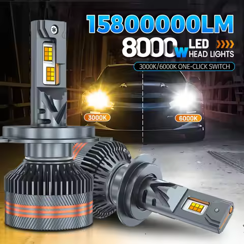 H7 H4 H11 LED Headlight H1 H8 H9 HB4 HB3 9005 9006 9012 Turbo Lamp 6000K 3000K Two Color Temperature