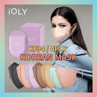 IQLY ⭐KF94/4PLY⭐ Made in KOREA Colored Mask 5Pcs Korean Mask Thin Cool Color Mask