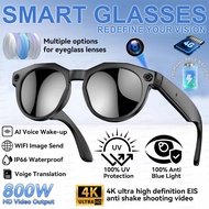 2026 New 4K HD 800W Pixel Dual-Camera Smart Glasses 1080P Video Recording AI Chat WIFI Transmission 