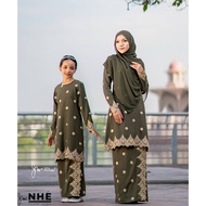 KURUNG SEROJA OLIVE GREEN SULAM SERIES DEWASA &amp; KANAK-KANAK