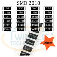 Resistor SMD 2010 3ohm,3.3ohm,3.6ohm,3.9ohm,300ohm, 330ohm, 360ohm, 33Kohm, 300Kohm,330Kohm,360Kohm,