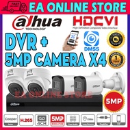 DAHUA CCTV 4-CHANNEL 5.0MP Package set Full HD CCTV 5MP 4CH DVR + CAMERA X4 recorder IR P2P view pho