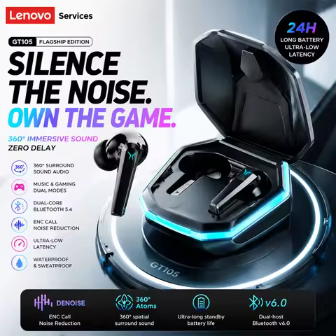 Choice New Lenovo GT105 Wireless Bluetooth Earphone ANC Noise Reduction HiFi Music Bluetooth Headpho