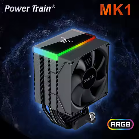 Power Train MK1 Heat Sink Temperature Display Radiator 92mm ARGB High Performance Heatpipe Air Coole