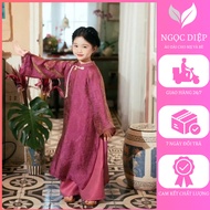 CAT TUONG baby girl's ao dai set, CNY ao dai, modern ao dai for children CNY 2026 - black - Mother&b