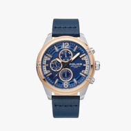 POLICE นาฬิกาข้อมือผู้ชาย Police multifunction blue leather watch รุ่น PL-15665JSTR/03 นาฬิกาข้อมือ