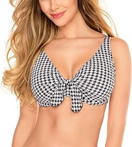 Bikini Bra Women's Swimwear Soft Cups Striped Adjustable EU 3203, Checked, 36F