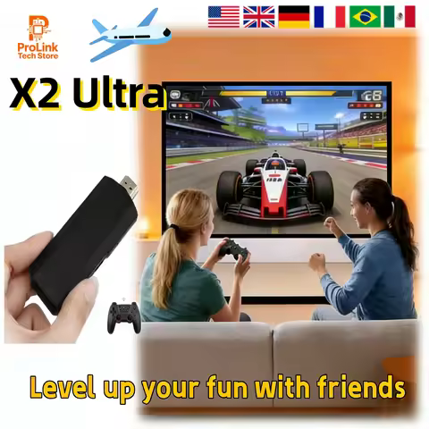 X2 Ultra Retro Game Console Stick 4K HDMI - Wireless Controller TV Gaming System, Play PSP PS1 N64 G