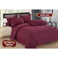 Bedcover set polos Bonita Ukuran 160x200x22cm / Bed Cover Bonita Queen Polos Embos