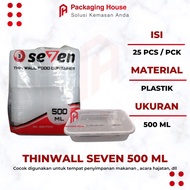 [ 25 pcs ]Thinwall SEVEN 500 Ml Rect | 500 Ml Lunch Box | Food Container 500 Ml |