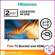 Hisense 4K UHD TV A6100H Series Television (43") [Free HDMI Cable And TV Bracket] 43A6100H