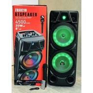Boombass Zqs 8210 Portable Bluetooth Speaker With Wireless Microphone Radio Usb Bluetooth Available 