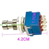 3PDT 9-Foot Effect Device Foot Switch Metal Push Button Switch Foot Nail Stepping Nail Straight-