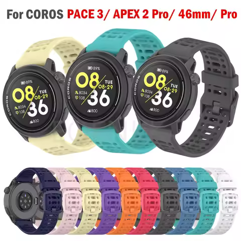 22mm Silicone Sport Strap For COROS PACE 3/APEX 2 Pro/APEX 46mm Watchband Replacement Original Band 