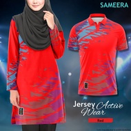 Jersey Active Wear | Woman | Red | Jersey Muslimah | Saiz XS-4XL | | Sejuk Selesa