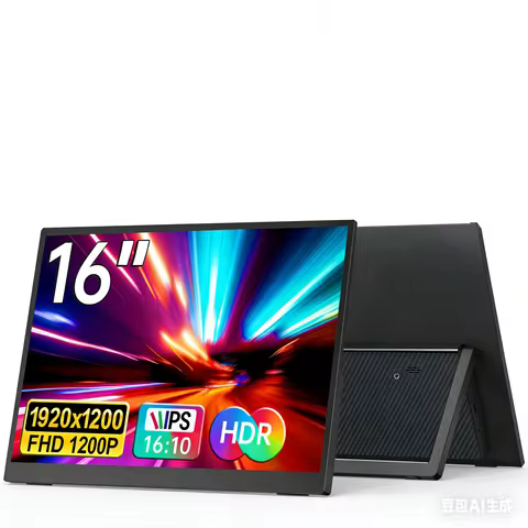 16 Inch Portable Monitor 1.2K Resolution 300cd/㎡ Brightness 6bit IPS Large Stand Included for Laptop