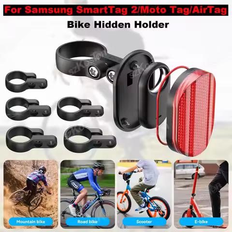 For Samsung SmartTag 2 & Moto Tag & AirTag Bike Hidden Holder Waterproof Anti-Theft Bicycle Reflecto