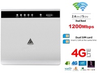 4G Router ใส่ซิม 2 ซิม Dual Simใส่ซิมปล่อย Wi-Fi, 1200Mbps Dual Band 2.4G/5GHz