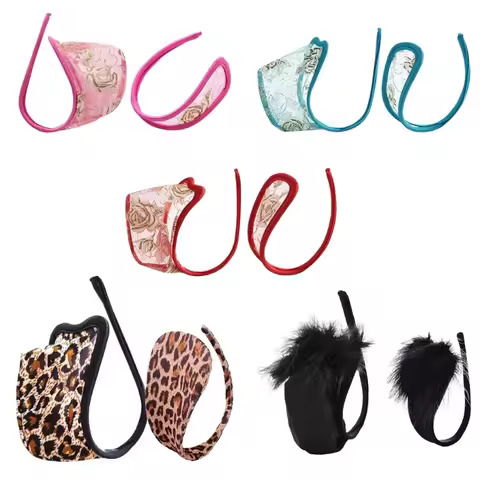 2Pcs C-String Thongs Underwear Couple C Shaped Thong Panties Invisible C Thongs Women Men Strapless 