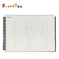 A4 Fashion Women Sketch Book Marker Clothing Design Drawing Sketchbooks Skateboard Dotted Human Body